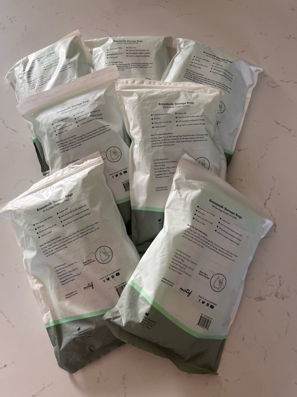 Motif Medical Breastmilk Storage Bags 7x100 Count BPA-Free Leak-Proof Freezer - Picture 2 of 4